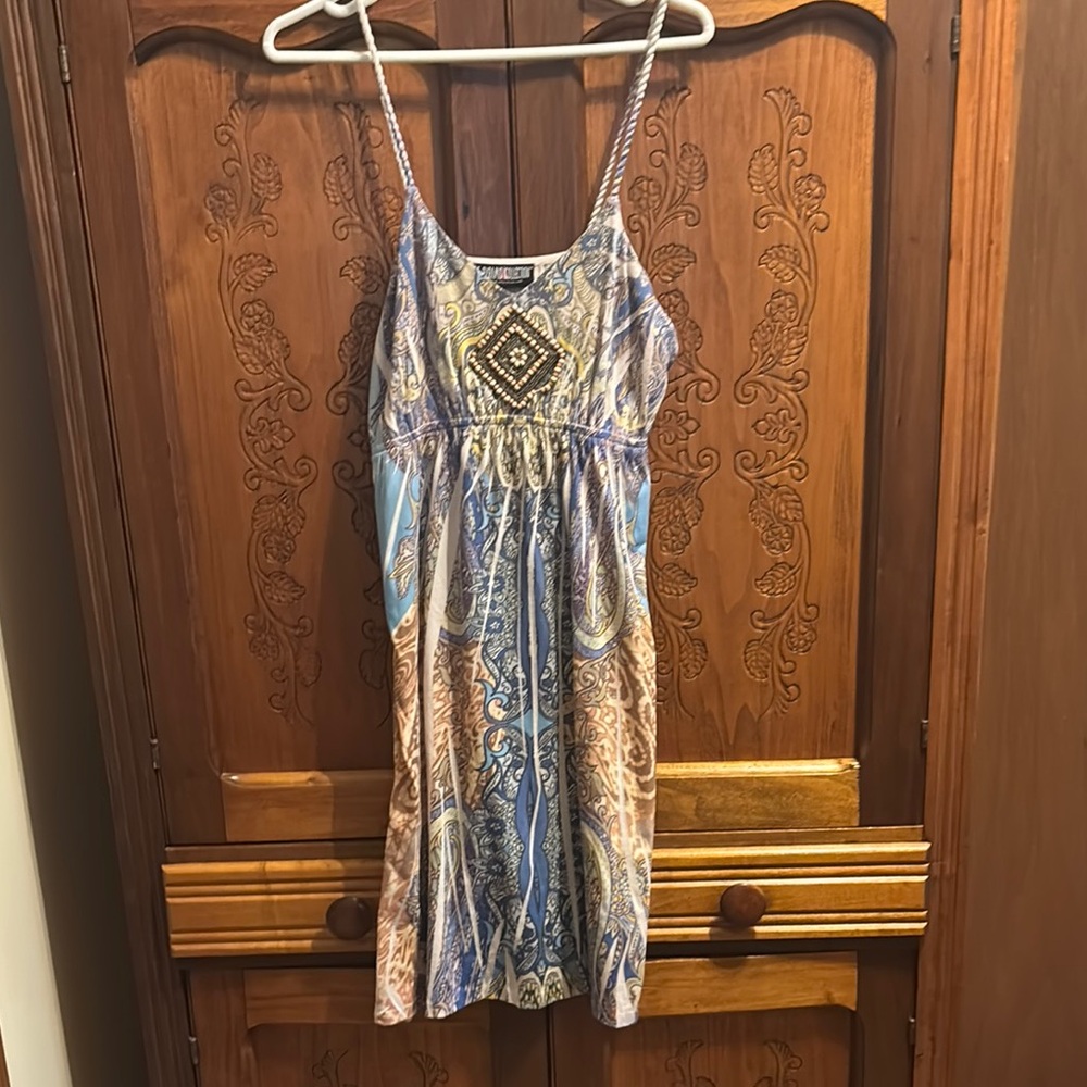 Bohemian Paisley Spaghetti Strap Dress